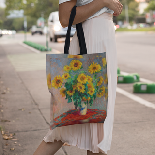 Lina vai kokvilnas auduma maisiņš «Bouquet of Sunflowers» | Kolekcija «Claude Monet»